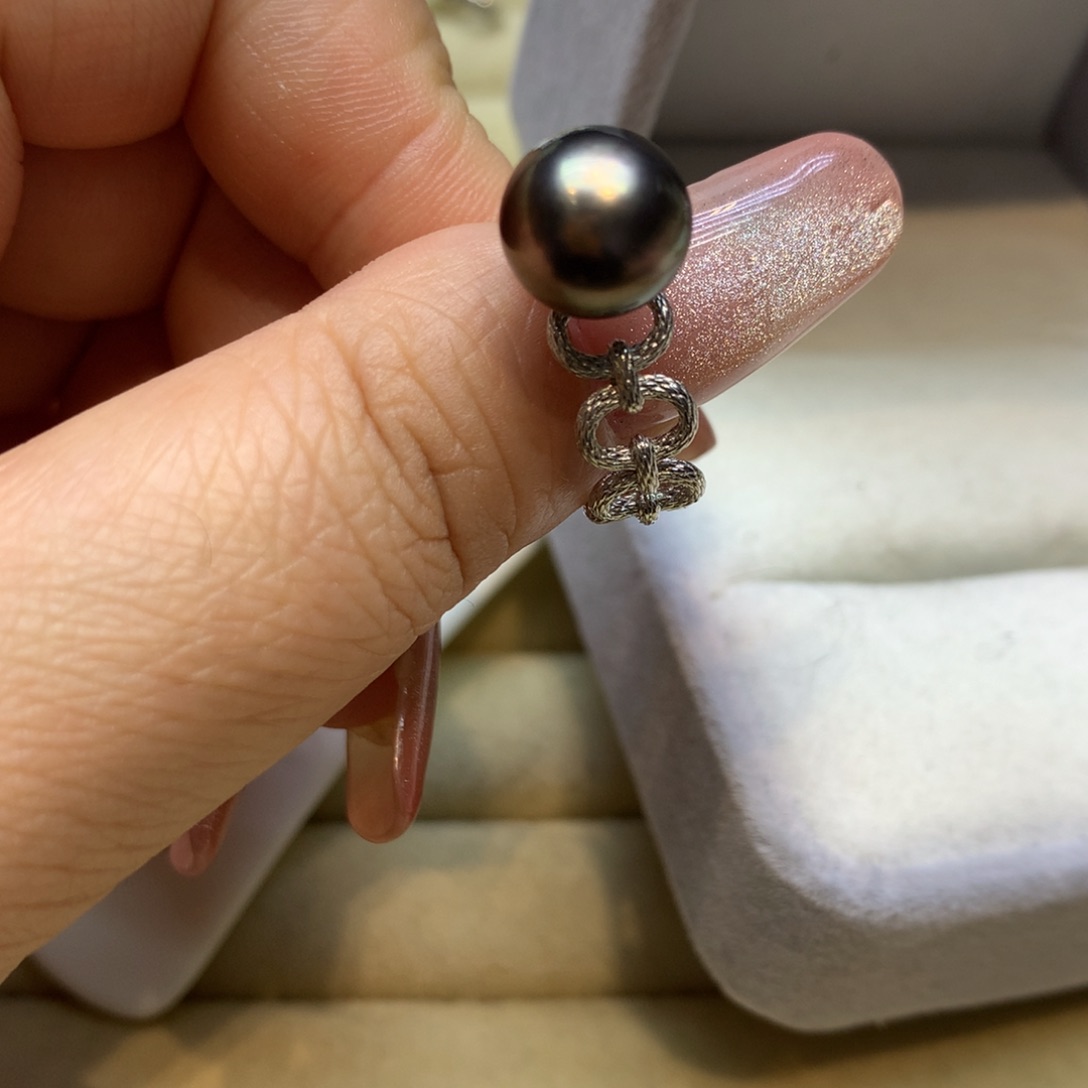 银S925镶嵌戒指海水珍珠