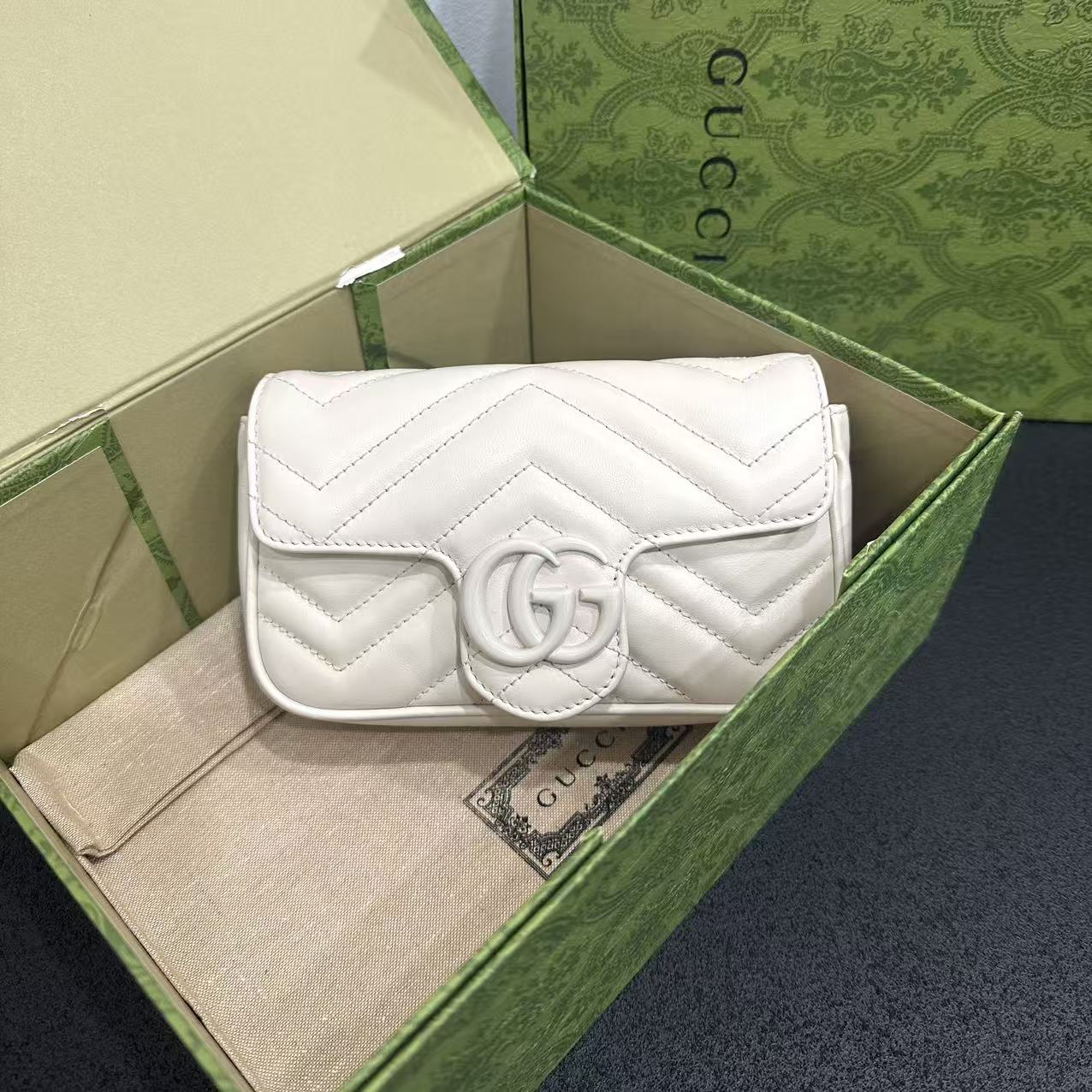 未使用 GUCCI/古驰 壹所奢品/马蒙mini白标单肩包/全新