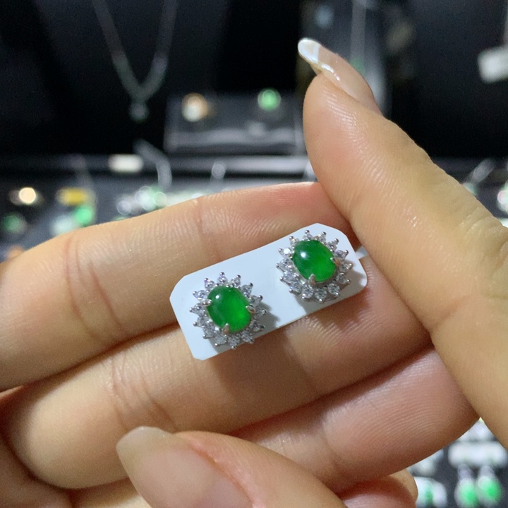 翡翠银S925镶嵌戒指