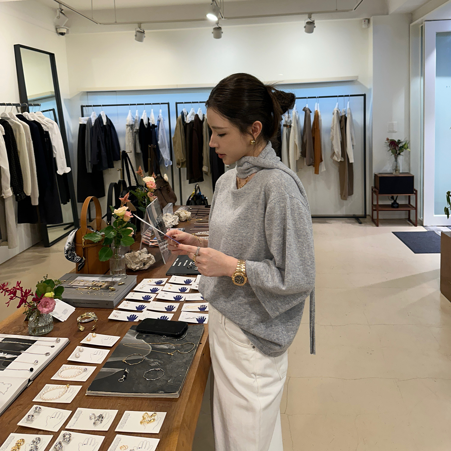 "韩女飘带T"私服款羊绒羊毛/100绵羊毛 优雅温柔系七分袖-女装T恤
