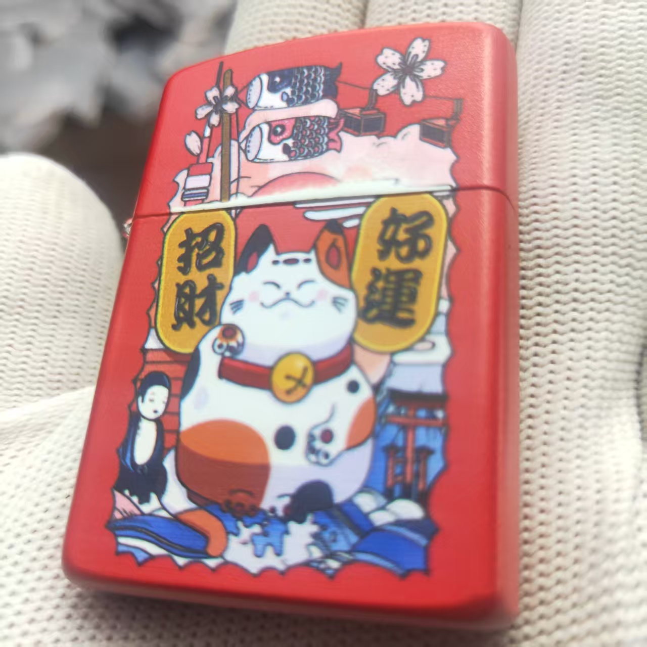佐罗防风煤油打火机男士招财猫标创意礼物