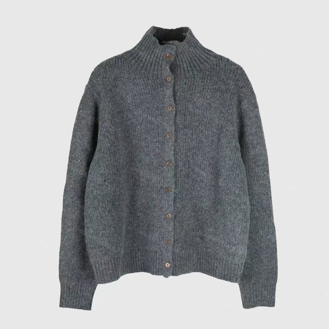 万物身客 立领简约款百搭针织开衫（定制款无吊牌）