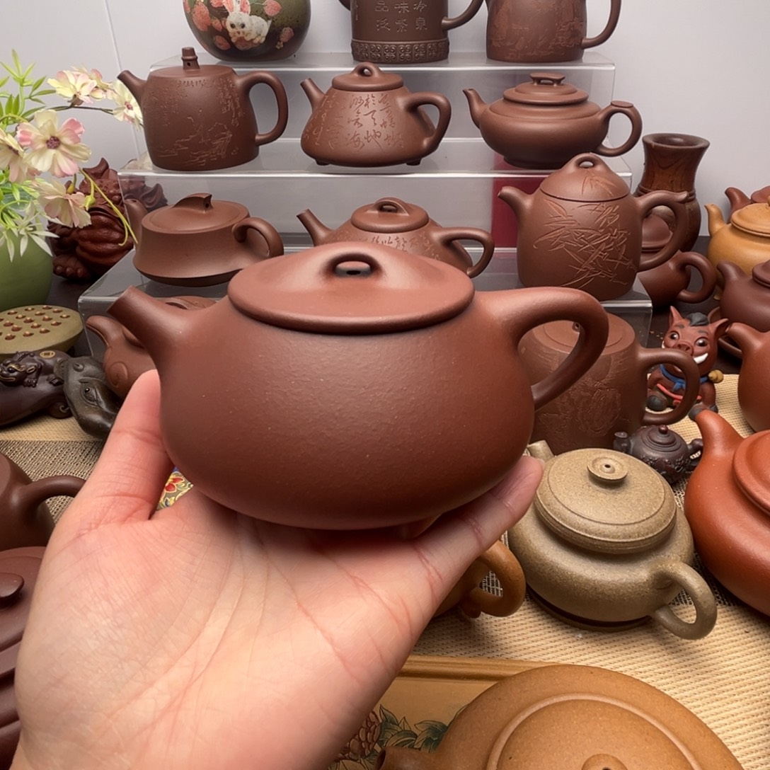 茶壶紫砂底槽清石瓢壶