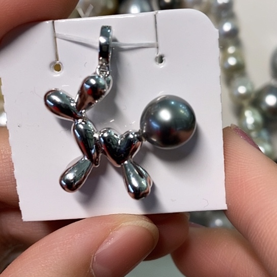 海水珍珠颈饰银S925镶嵌9-10