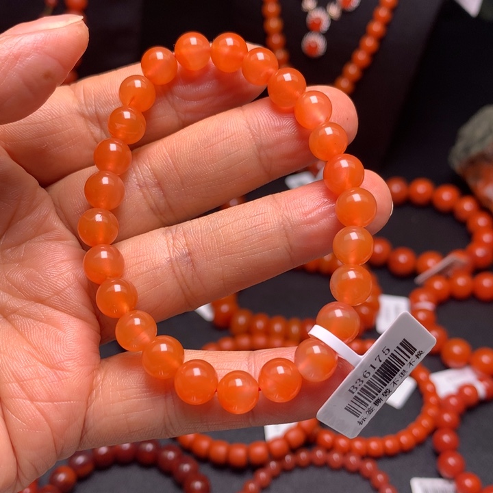 南红玛瑙冷水河7+ 手串合金