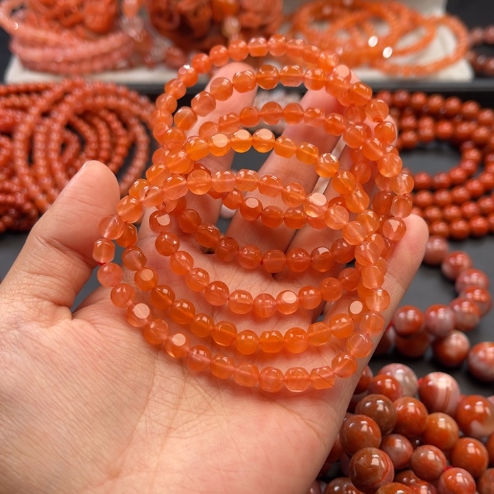 南红玛瑙未镶嵌多样性发货默认微瑕称重5mm