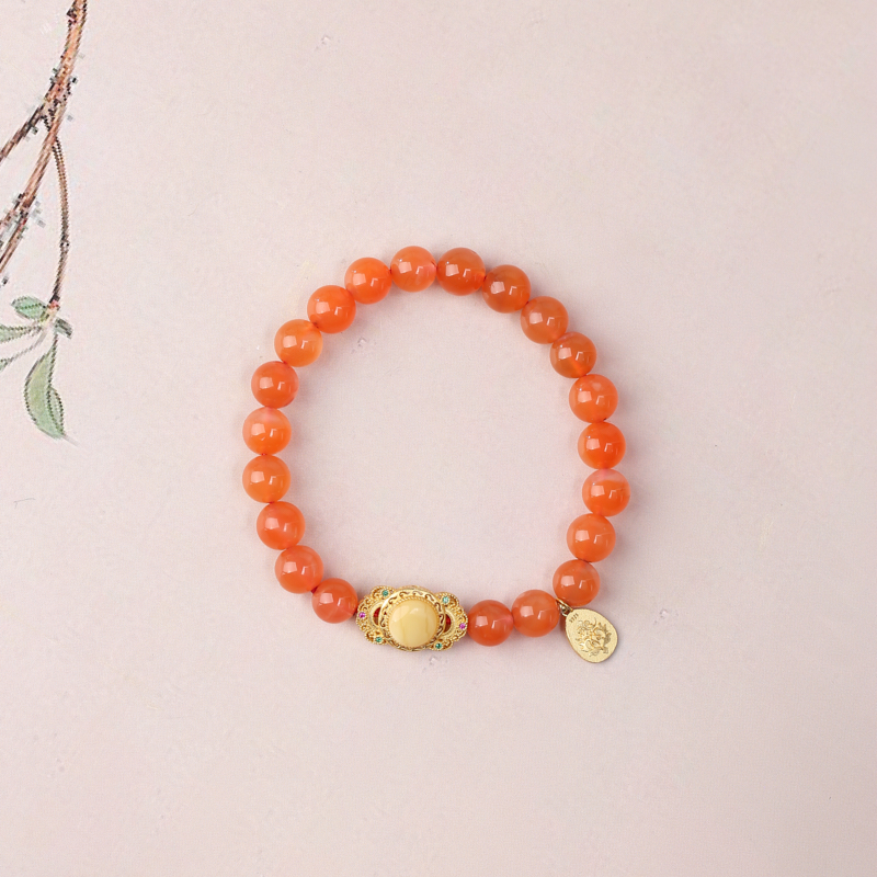 布达拉宫南红蜜蜡手串