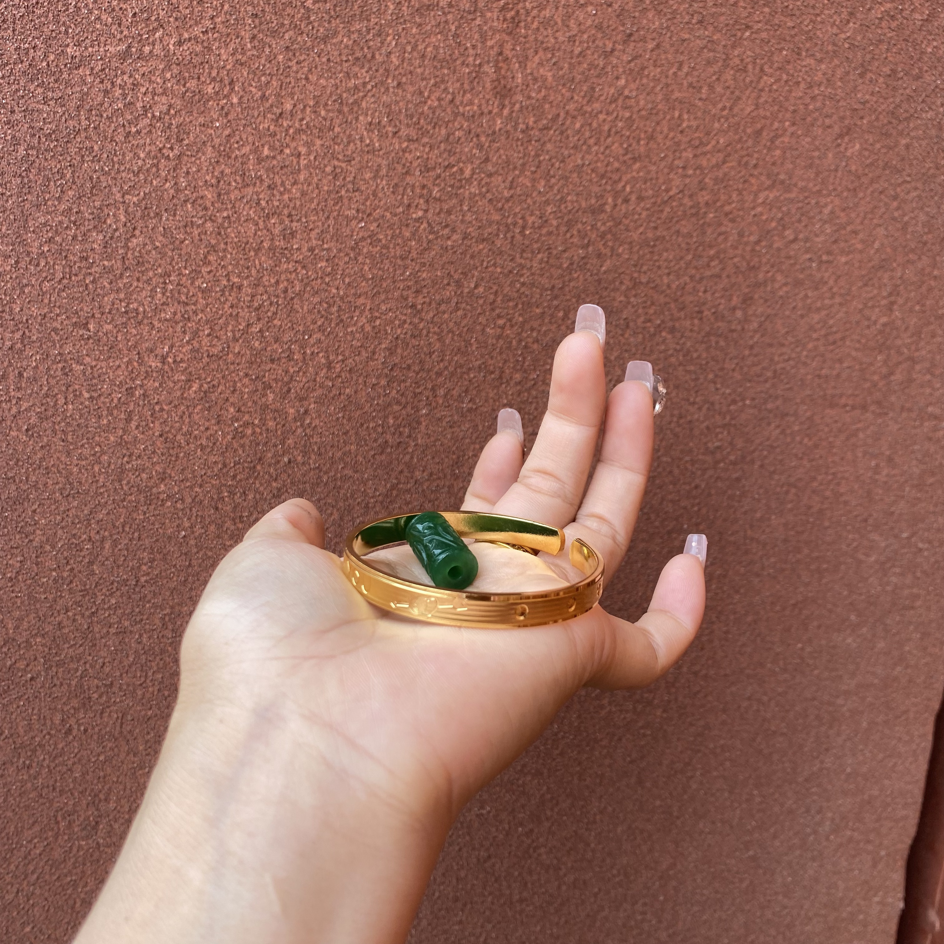 足银手镯 15-重工卡扣手镯