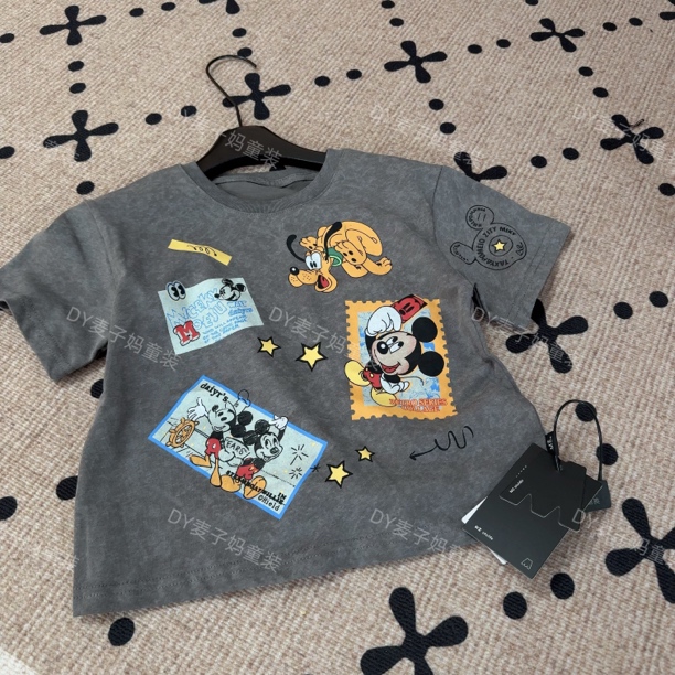 MZ.儿童夏季新款中性老鼠印花宽松短袖1904