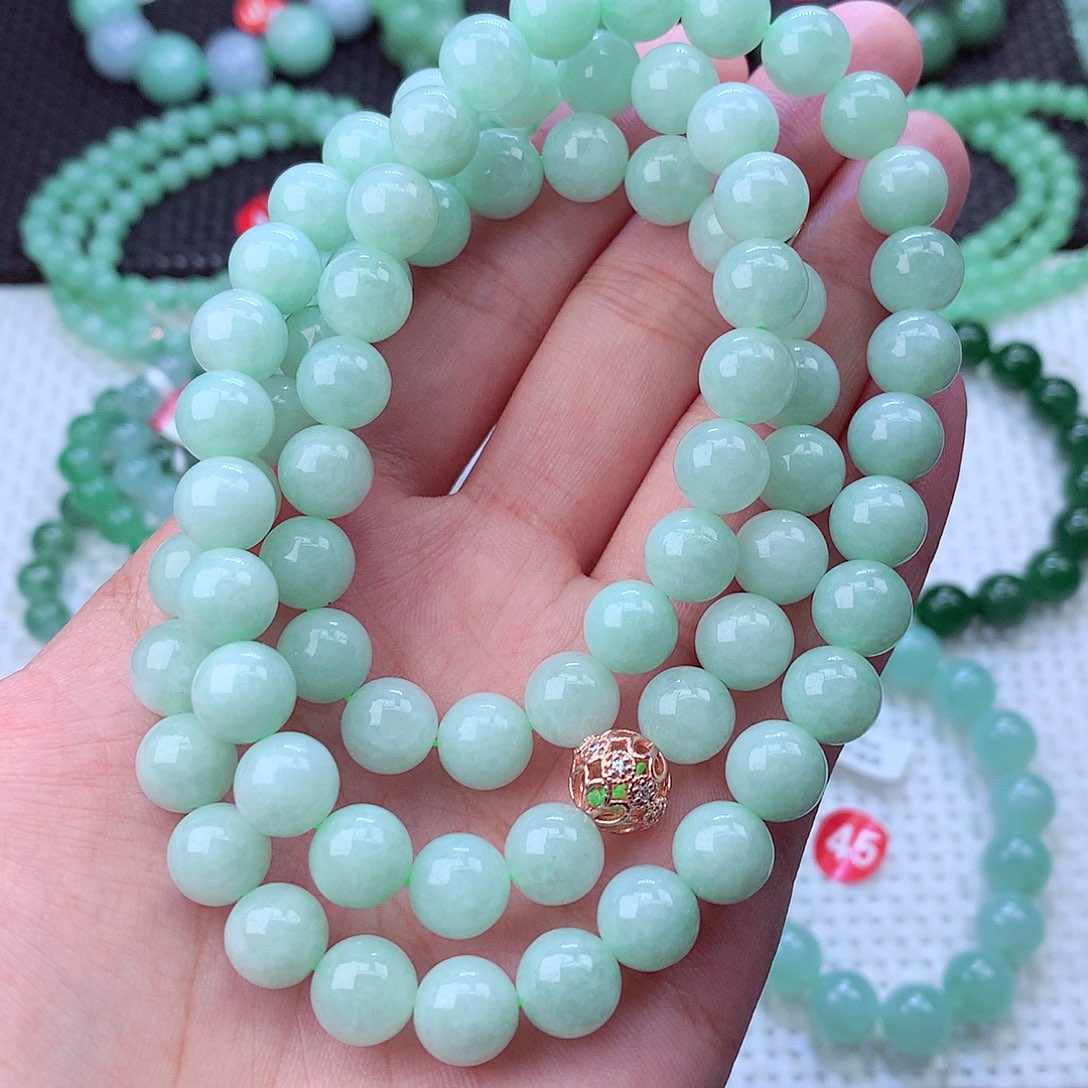 翡翠未镶嵌毛衣链卡9.6