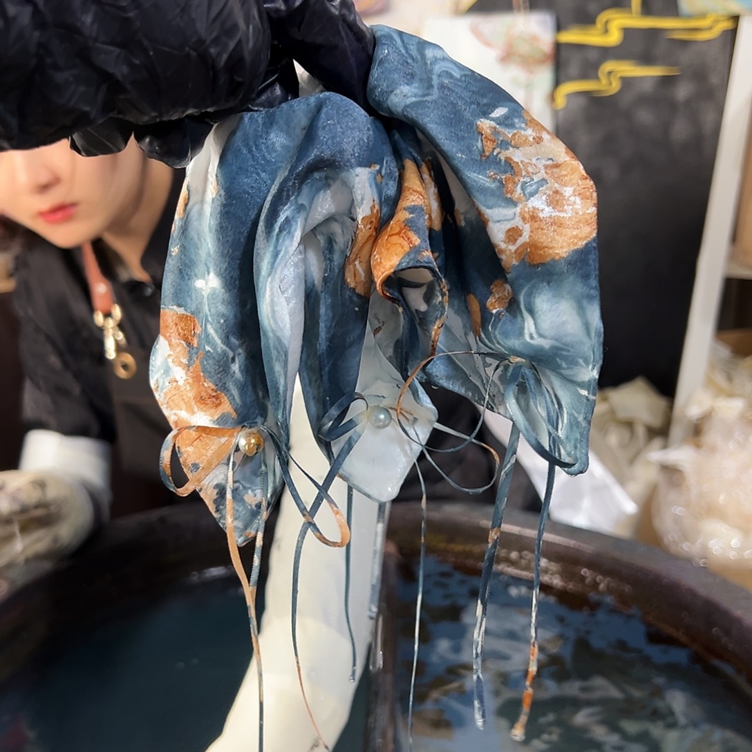 210丝带方巾发圈浮游山海