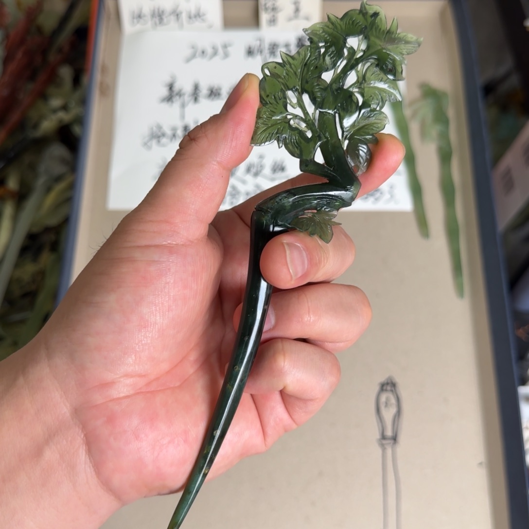 岫玉发饰未镶嵌明君玉簪贼拉好看