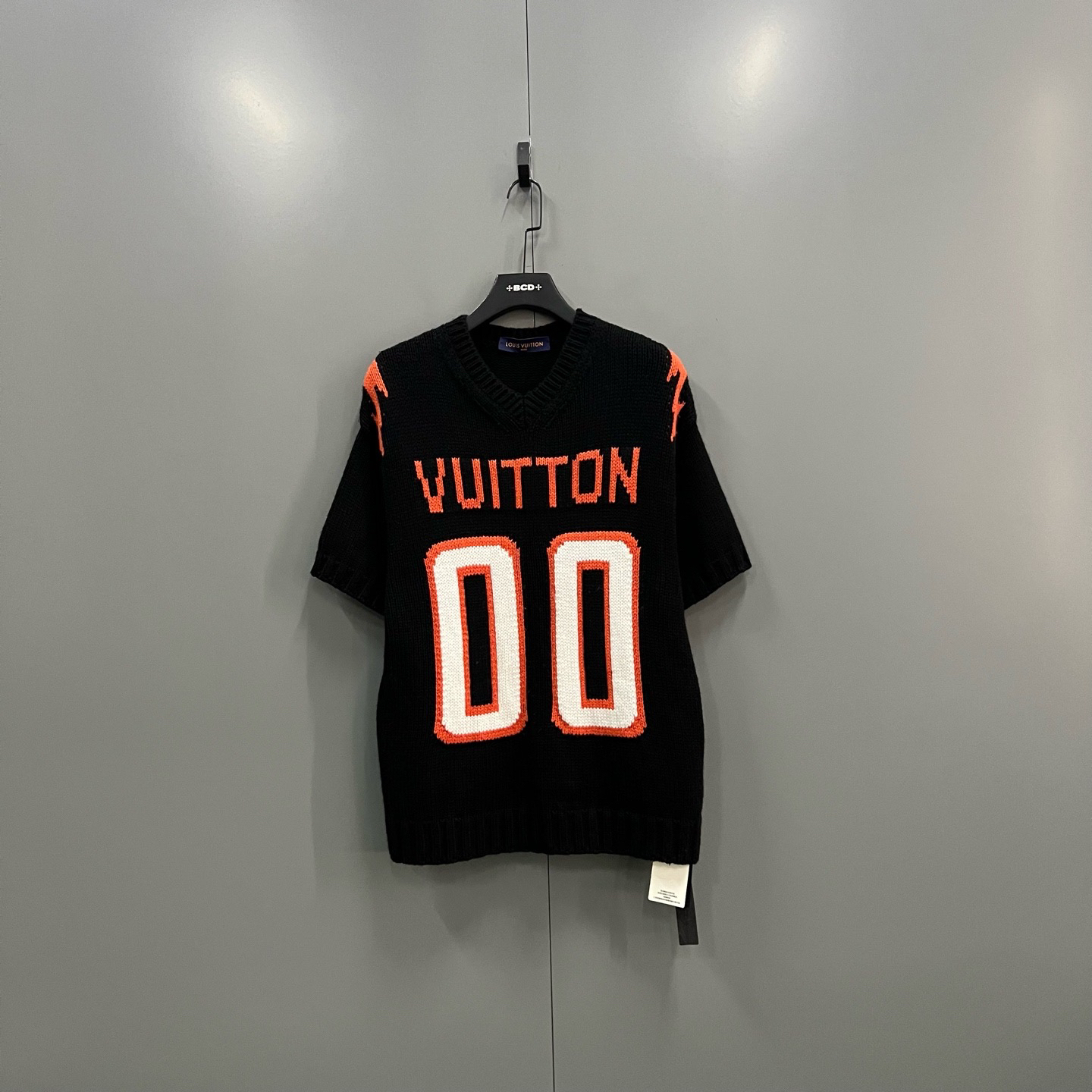 99新 LouisVuitton/路易威登 ab128 207693 字母嵌花针织短袖 M码
