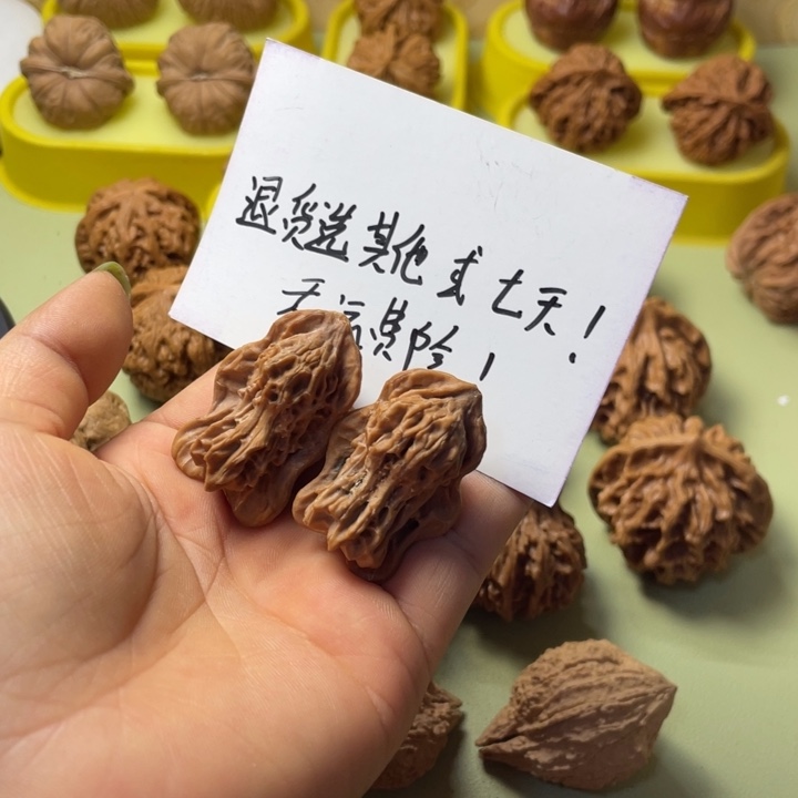 好***。手把件雕刻核桃小鸟