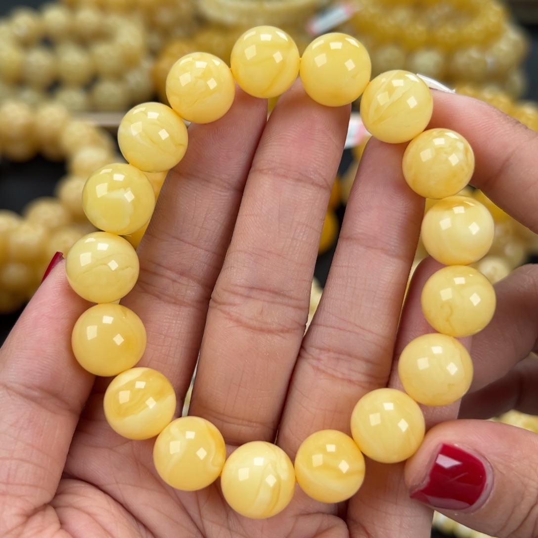 琥珀未镶嵌手链19.3克