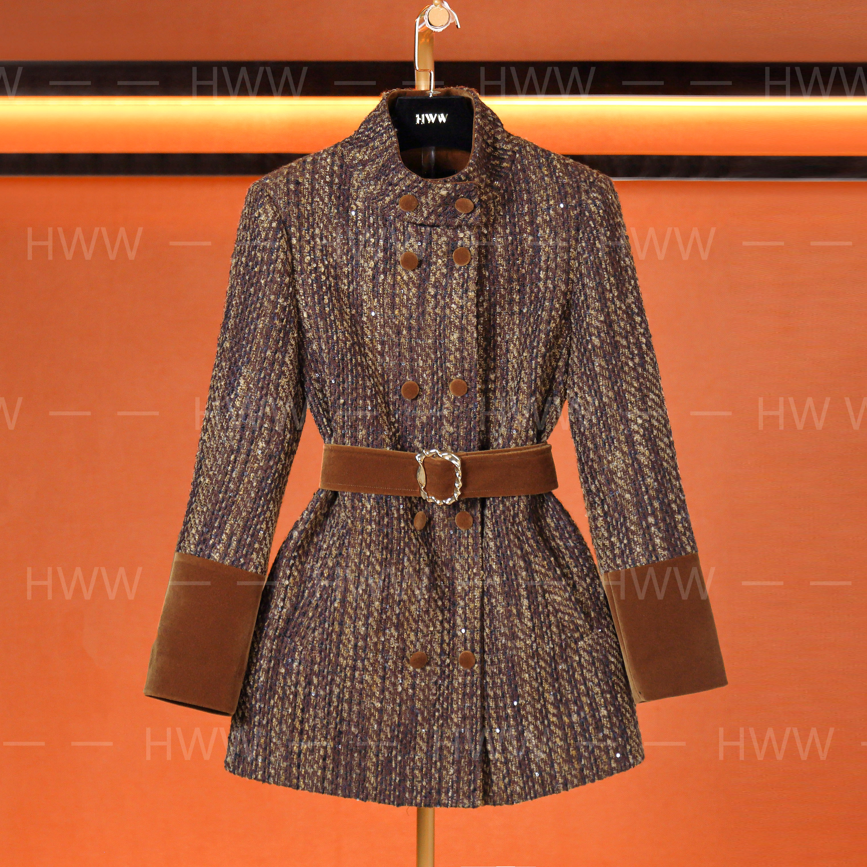 白鹅绒(袖子已加绒)新款英伦设计师款鹅绒服DHZHJ406822