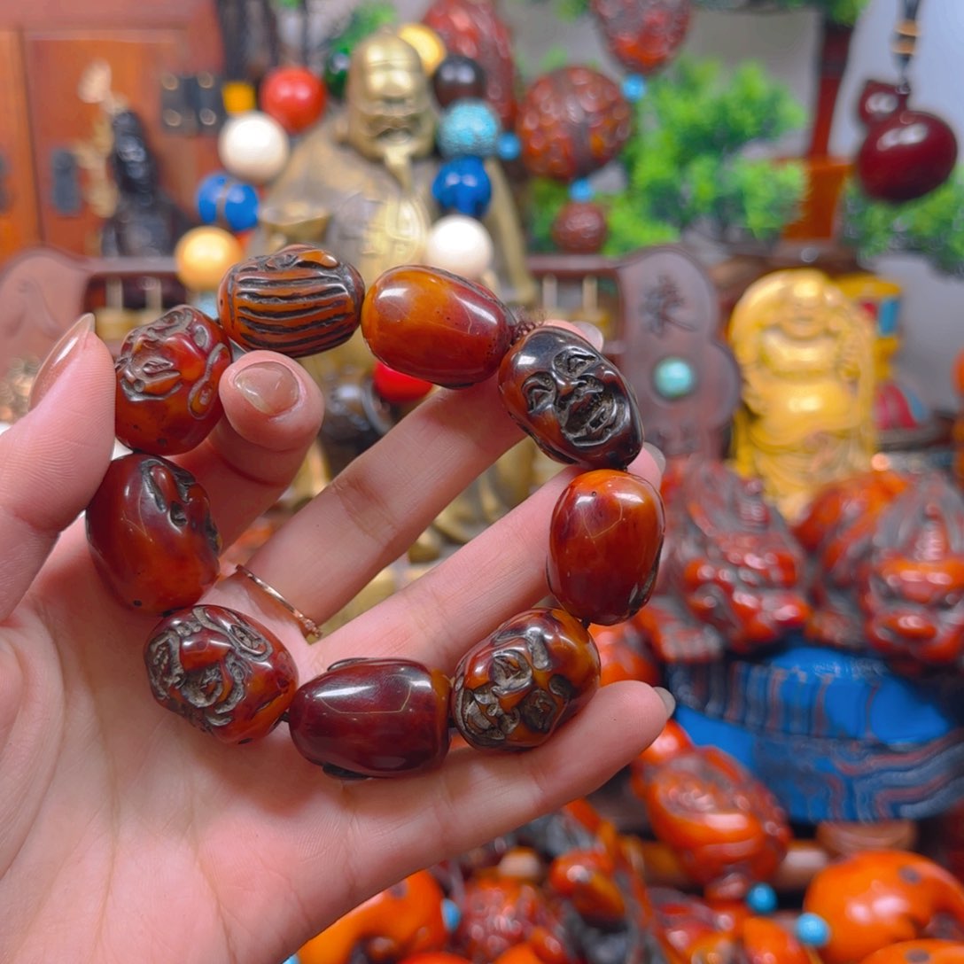 蜜蜡裸石未镶嵌手把