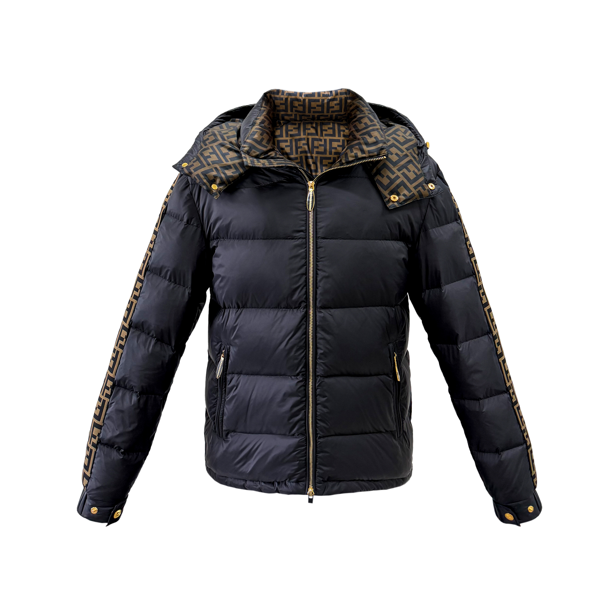 朗尼芬迪秋季上新男女同款设计感拼接印花羽绒外套7332450155