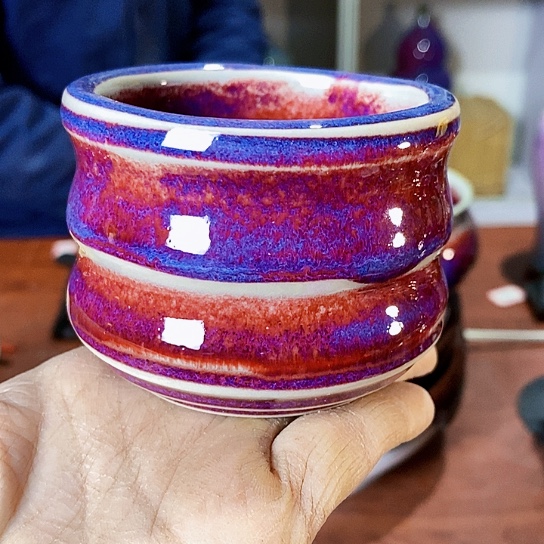 摆件尚峰钧窑作品竹节杯