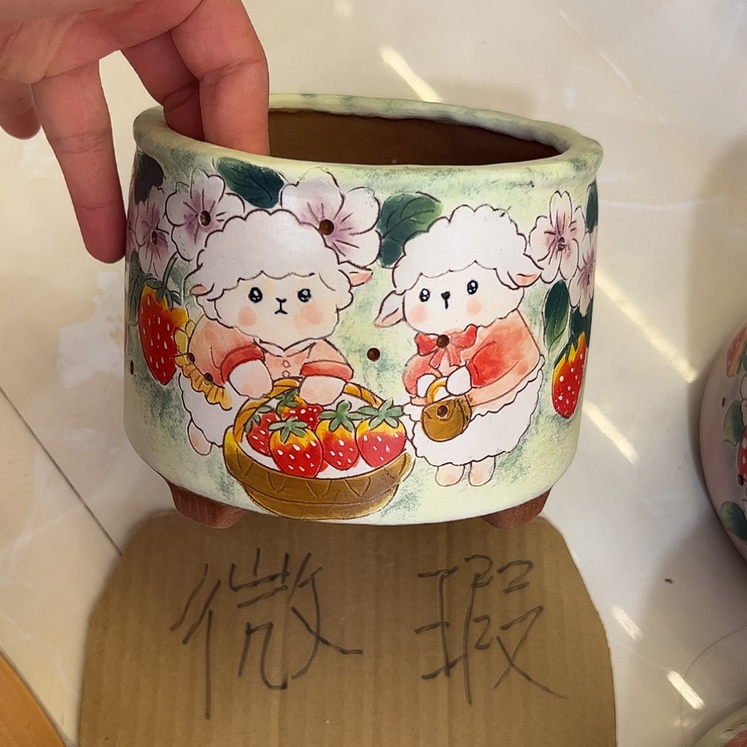 景德镇陶瓷花盆口12高10.5