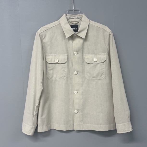未使用 HugoBoss/雨果博斯 Ss23翻领双口袋长袖衬衫/48码/73033