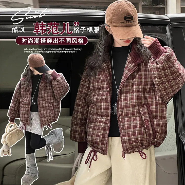 韩系童装2025冬季新款女童棉服儿童洋气加厚保暖外套中大童厚棉衣