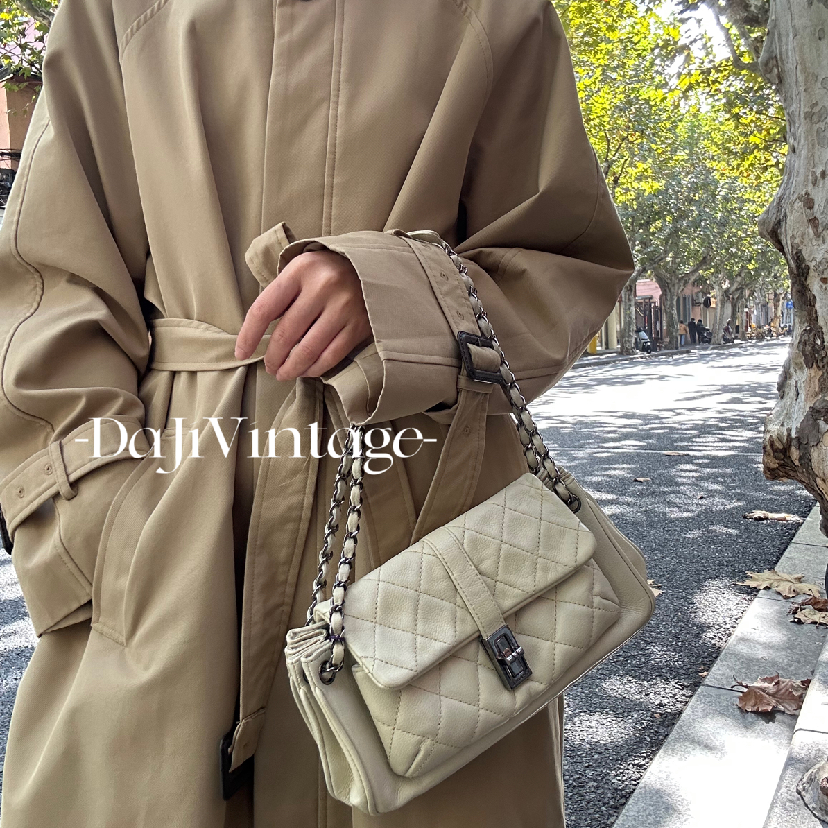 99新 Chanel/香奈儿 大吉中古/Chanel香奈儿奶白色2.55扣单肩包