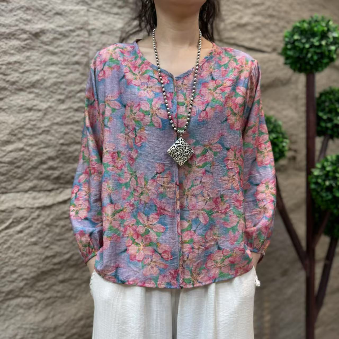 7402新款春夏洋气减龄优雅大方T恤小衫QZ