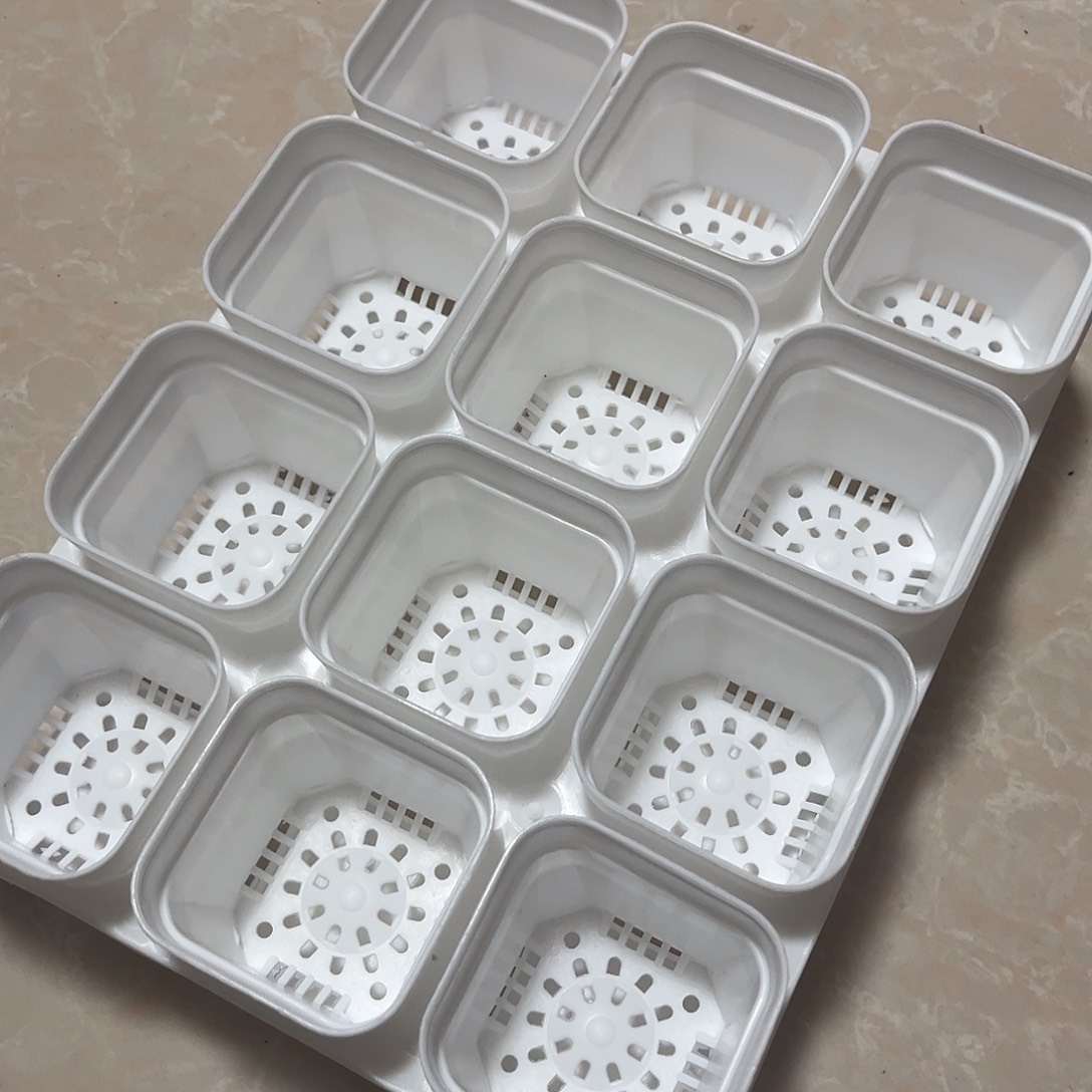 中厚口6高6白盆12个带1拖架