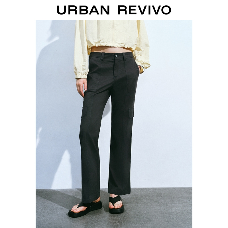 UR2025秋季新款女装休闲设计感百搭工装喇叭裤UYY650068+