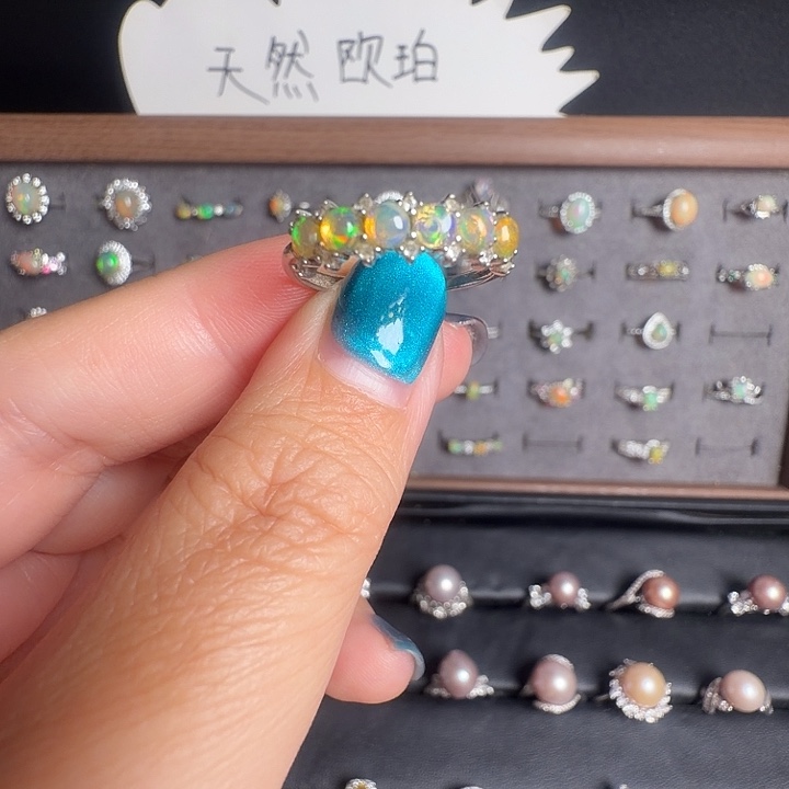 欧泊银S925镶嵌戒指006