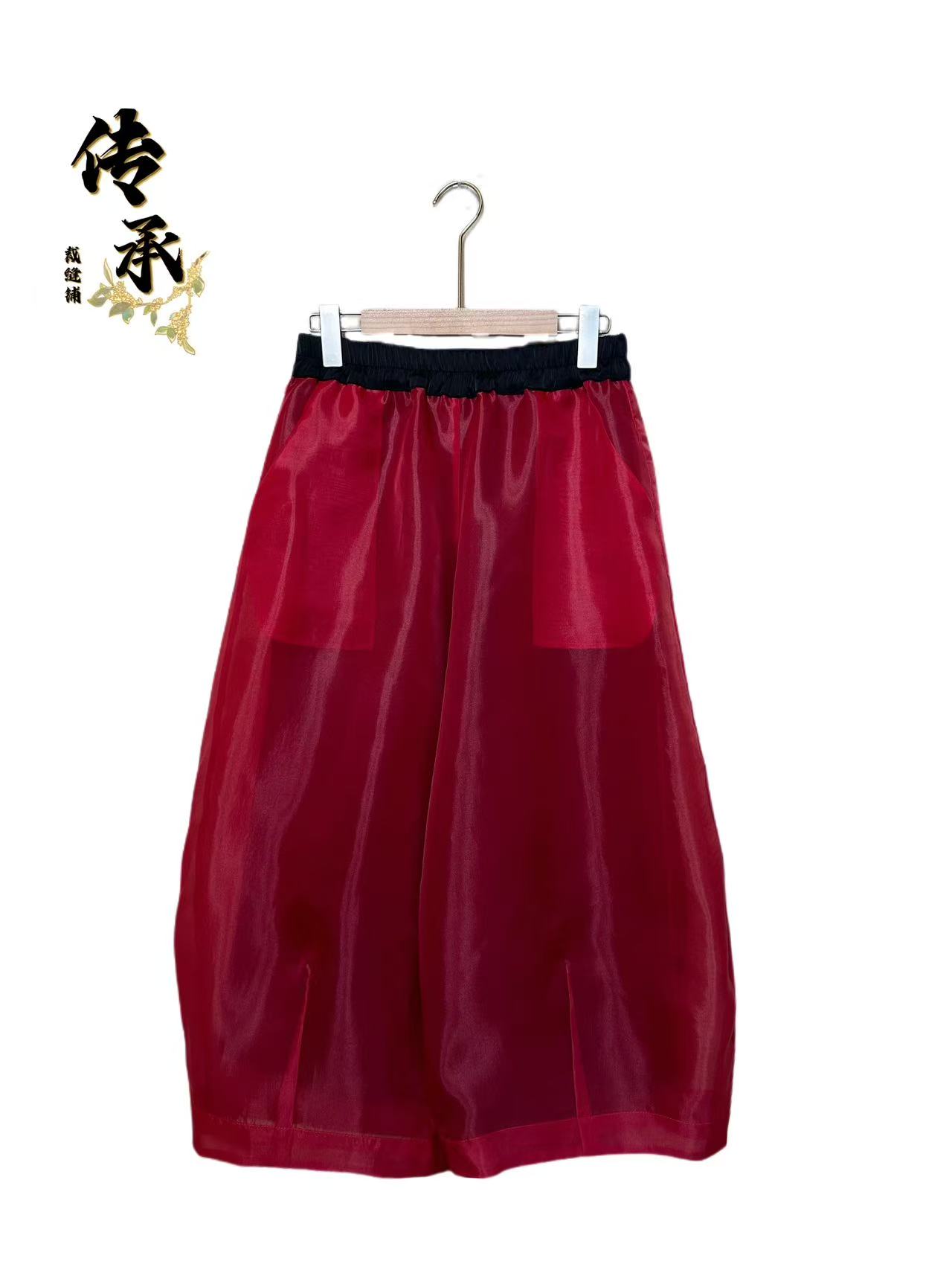 （胭脂红沙裤）阔腿/时尚/外穿/夏季/速干