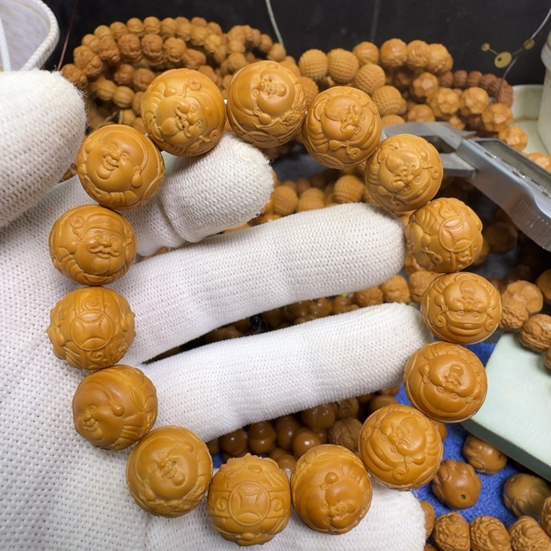 手串猴头核桃猴头雕刻大财迷手串