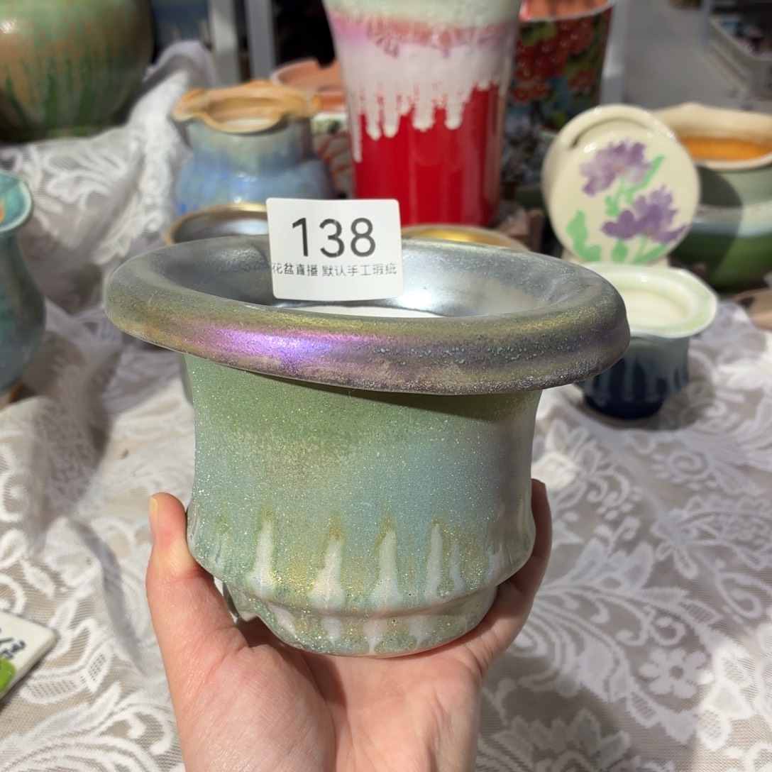 秒景德镇陶瓷花盆艺术