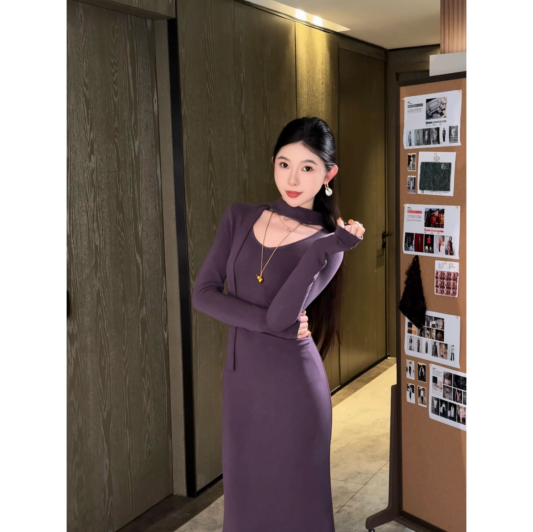 醒儿LIUXR【紫西梅|羊毛连衣裙】W060