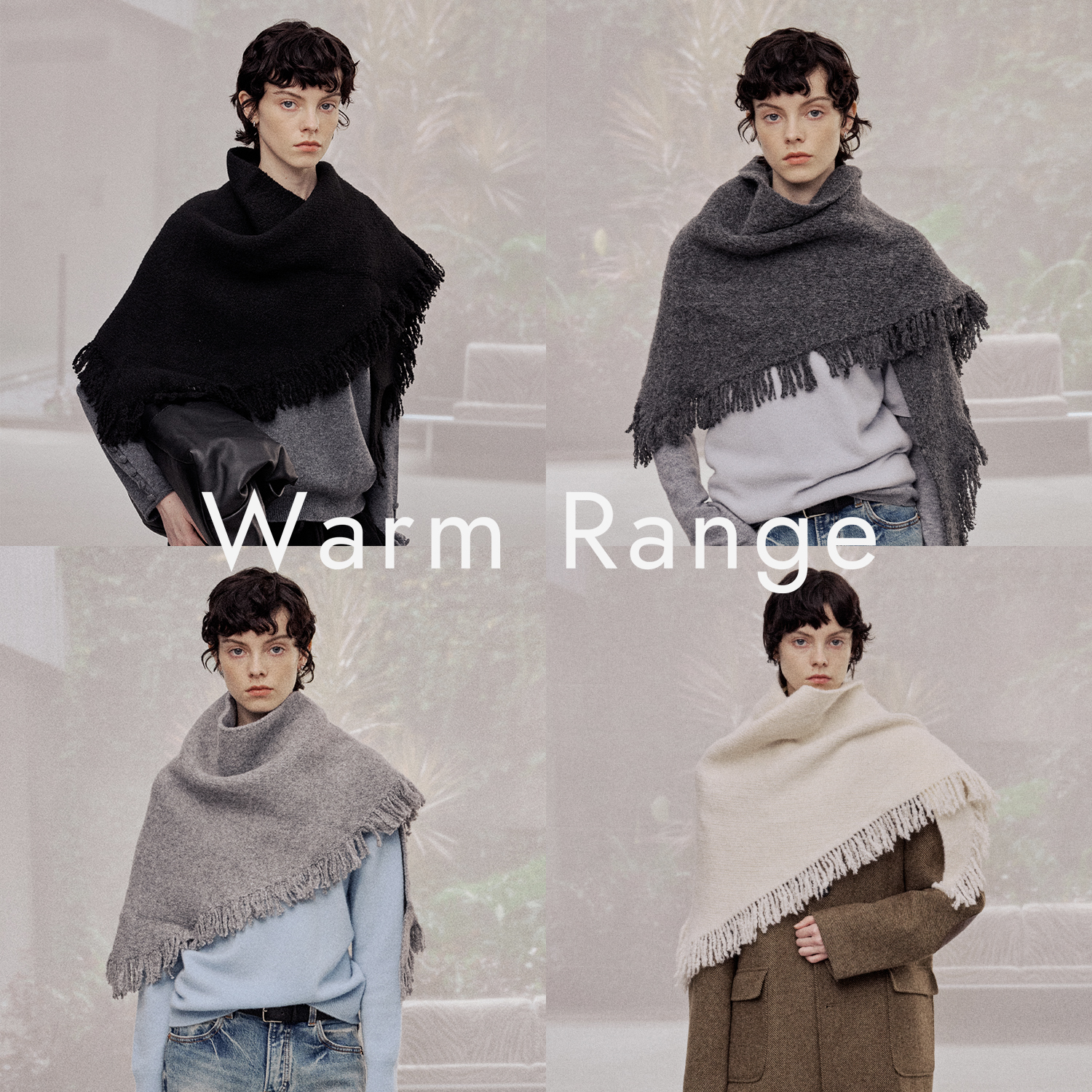 Warm Range 羊毛混纺流苏三角巾