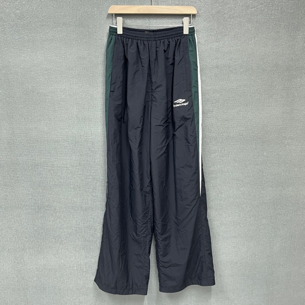 全新未使用 Balenciaga/巴黎世家 3B刺绣logo拼色校服长裤/xxs码
