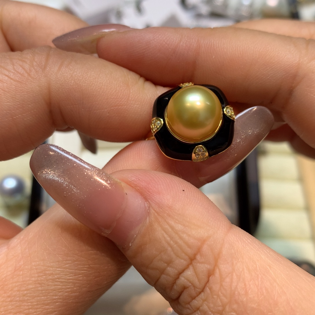 海水珍珠戒指银S925镶嵌