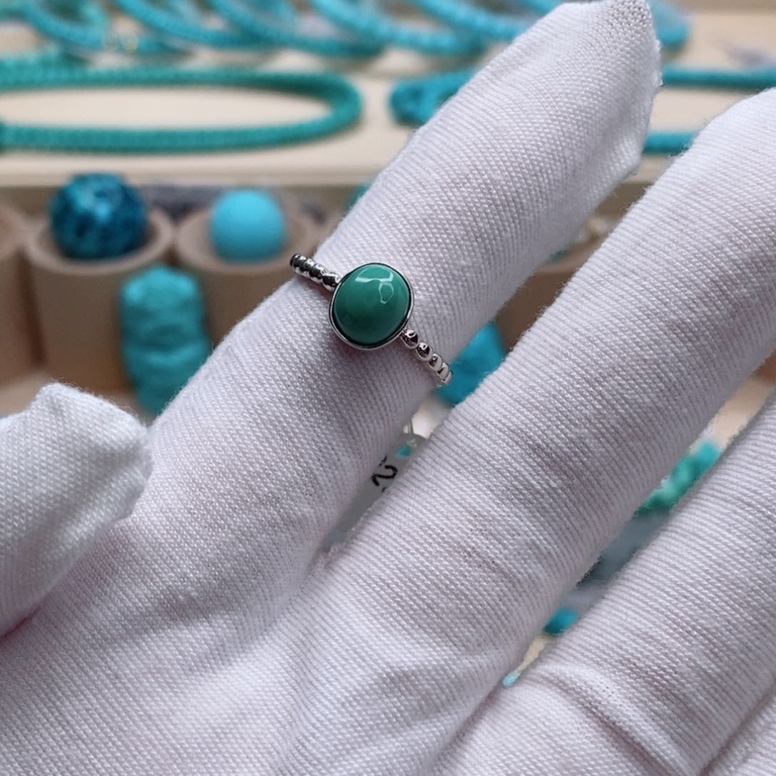 绿松石珠宝奇石银S925镶嵌