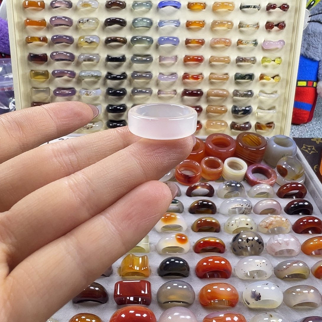 玛瑙/玉髓未镶嵌戒指A10不退换18.1港18