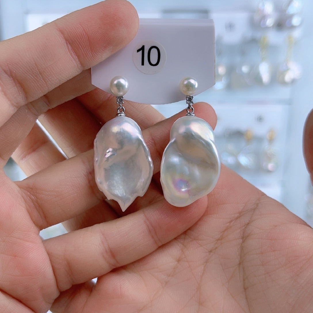 淡水珍珠耳饰未镶嵌云**轻