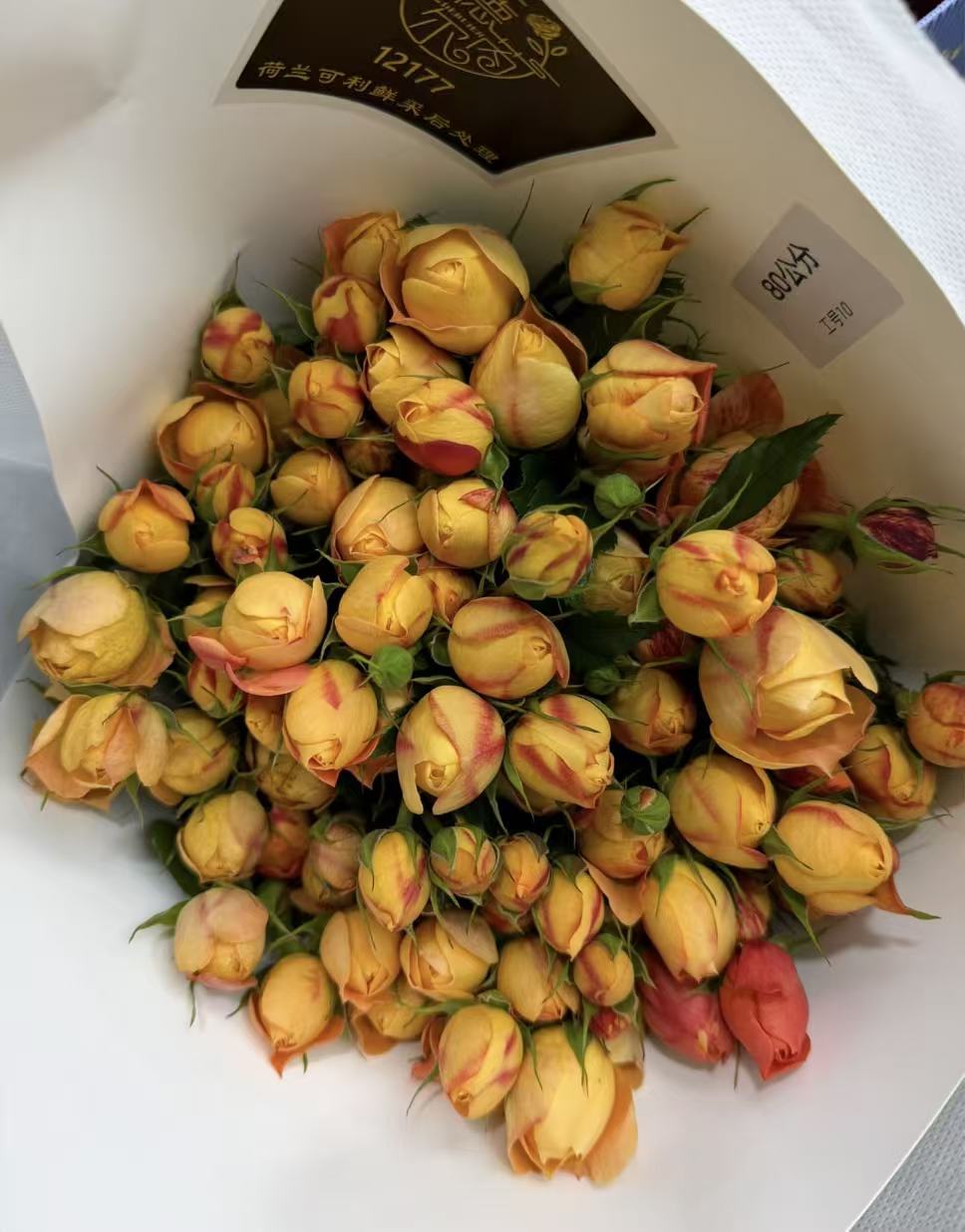 【陌上花开】黄桃果汁-稀有多头玫瑰（收到请带包装醒花）