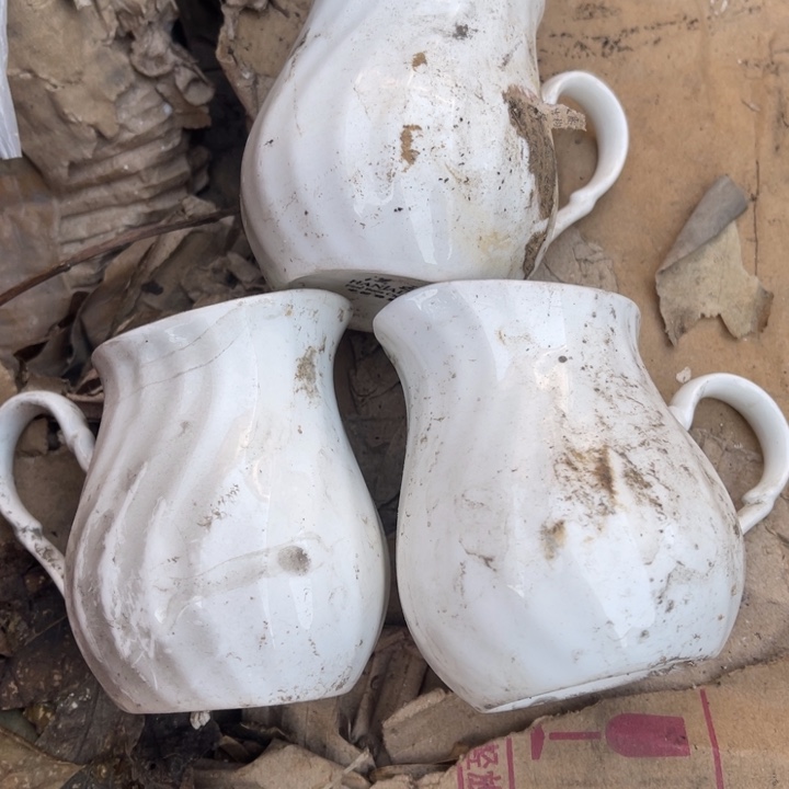 瓷其他骨瓷汉玉小公道杯3个