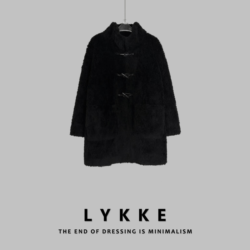 LYKKE【默片暖影】经典牛角扣大衣静谧高级自成风格25309