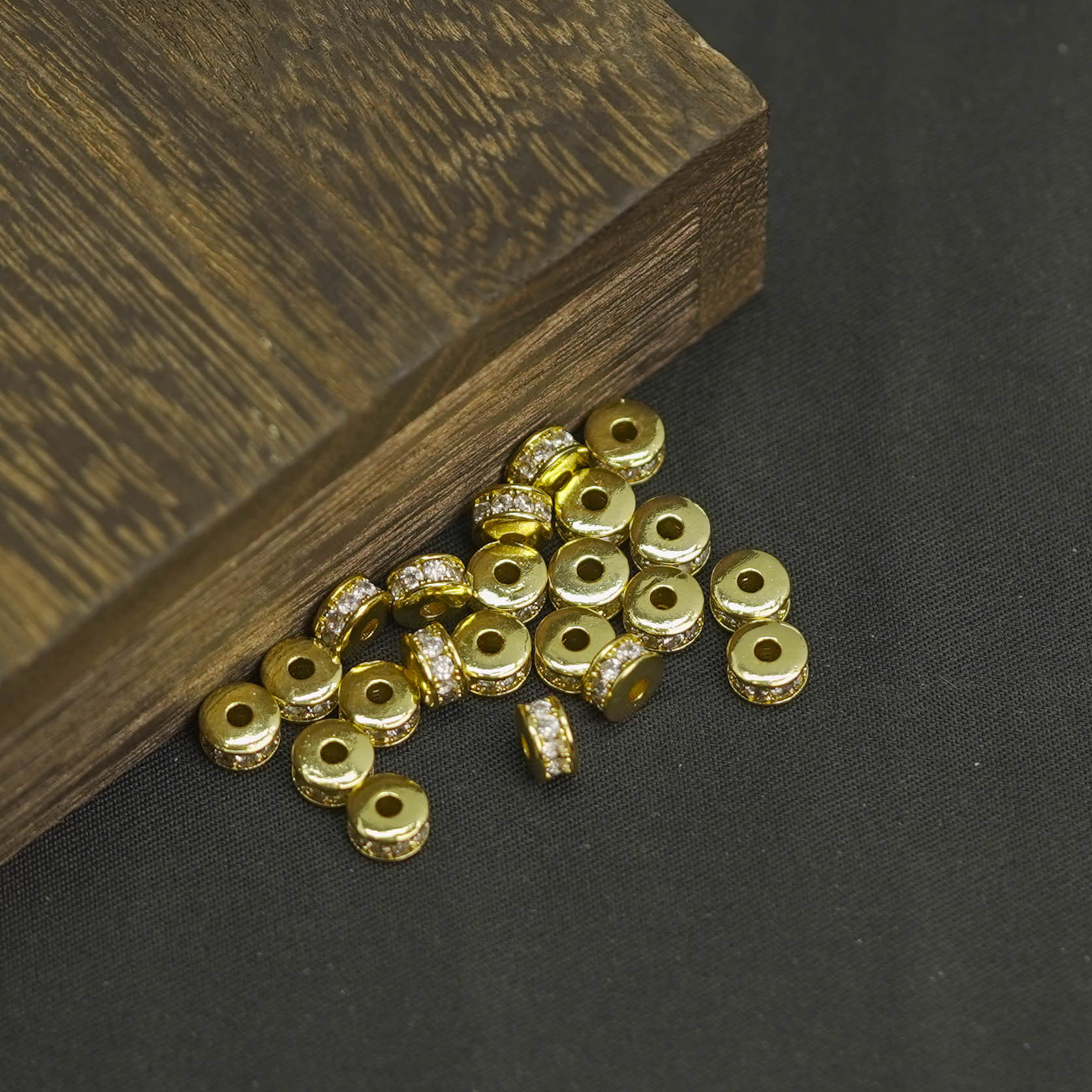925银银制品 【发8个】3MM*1MM+ 银饰散珠DIY文玩珠宝PJ429