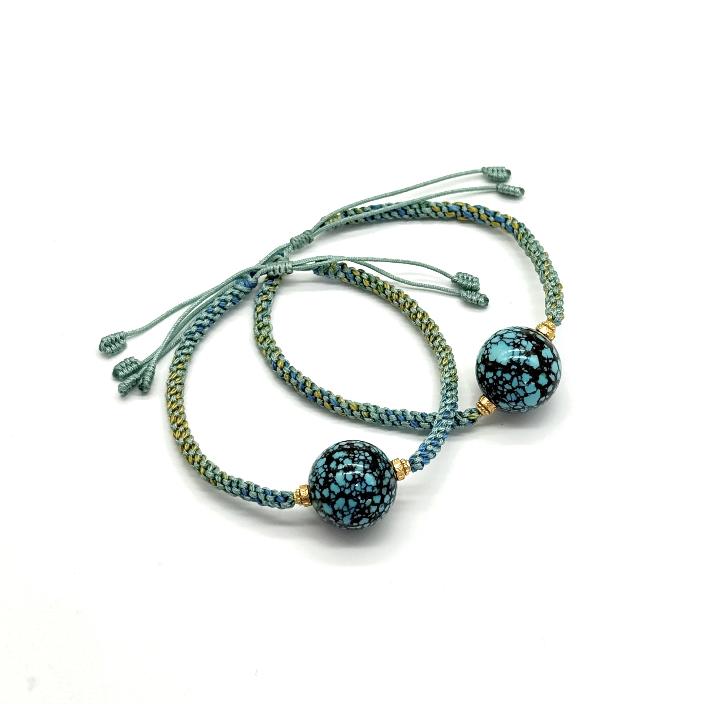 【V姐珠宝】LX79 原矿湖北绿松乌兰花单珠手链 多样性发其一