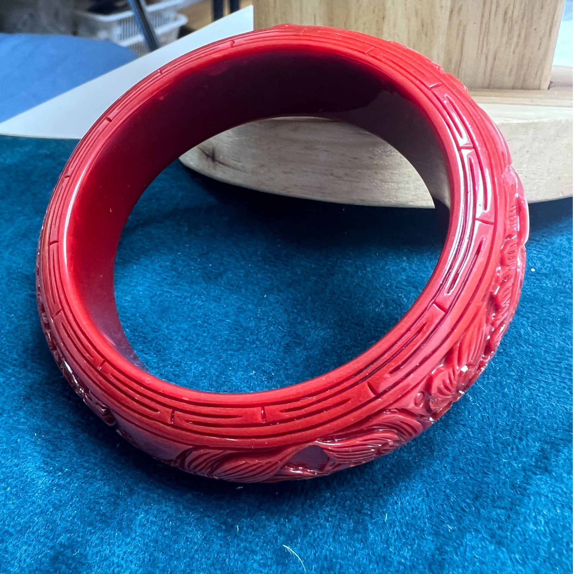  【红珊姑娘甄选】原枝雕刻龙凤呈祥手镯A694