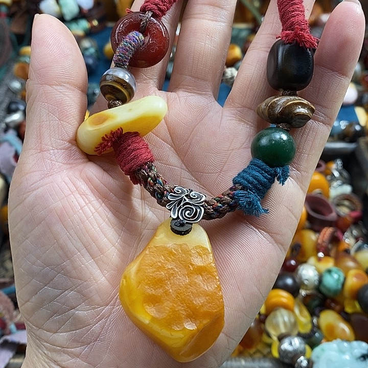 未镶嵌项链蜜蜡项链