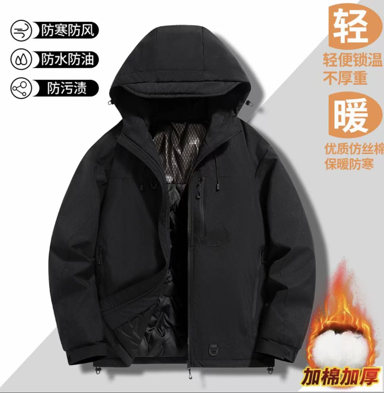 冬季石墨烯情侣加厚保暖防寒外套  防风防雨锁温大码夹克棉服020