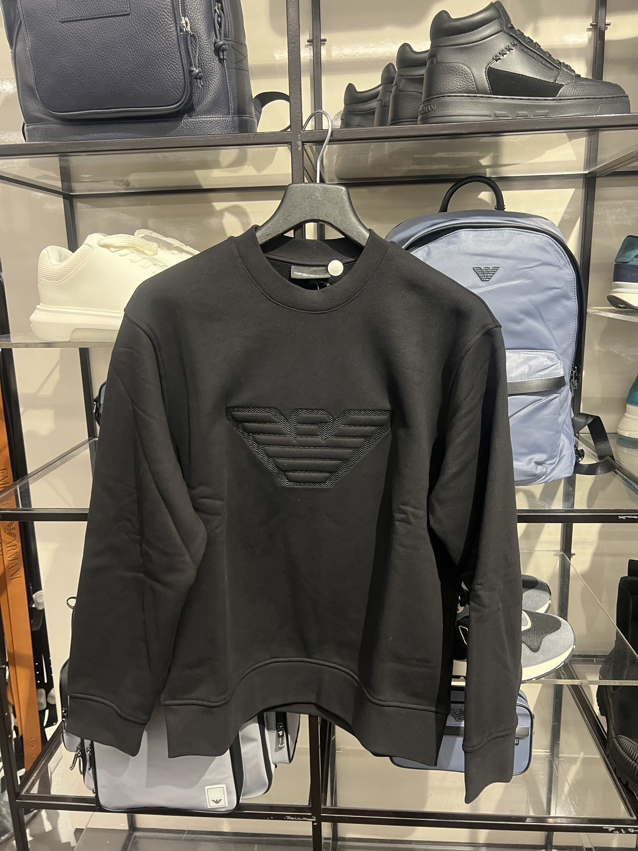 全新未使用 EMPORIO ARMANI/乔治·阿玛尼 经典黑色卫衣 不退换